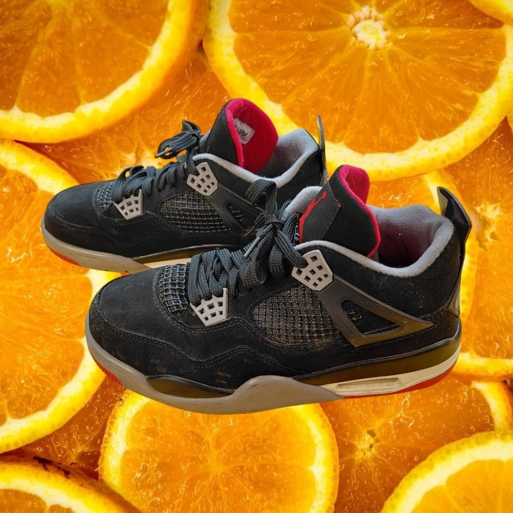 Jordan 4 Retro Bred Black Fire Red Cement Grey 308497-060 Mens Size 7
